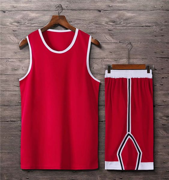 new style basketball uniform sets sports jersey for men 92, Black;red